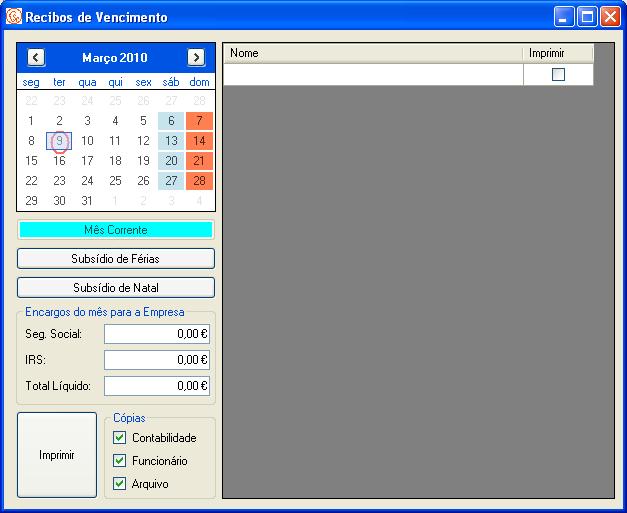 Imagem de janela de impressão de recibos